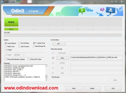 Samsung Odin 3.10.7 with Android ROM Flashing Tool