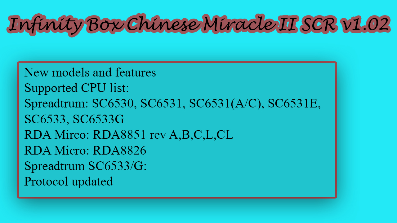 Infinity Box Chinese Miracle II SCR v1.02